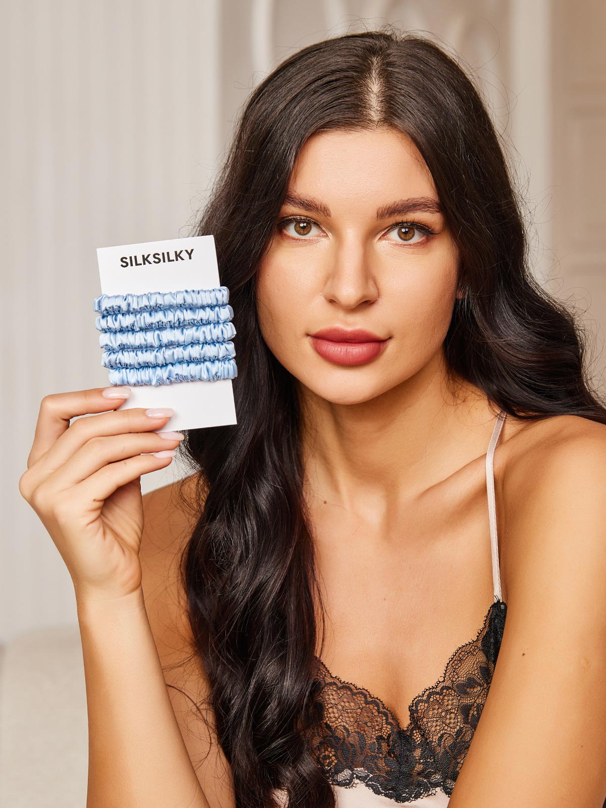 [السماء الزرقاء] SilkSilky-SA 19Momme Scrunchie 001