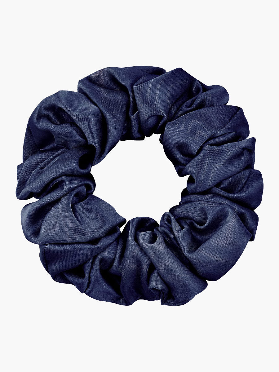 [أزرق غامق] SilkSilky-SA 19Momme الحرير الخالص Scrunchie 004