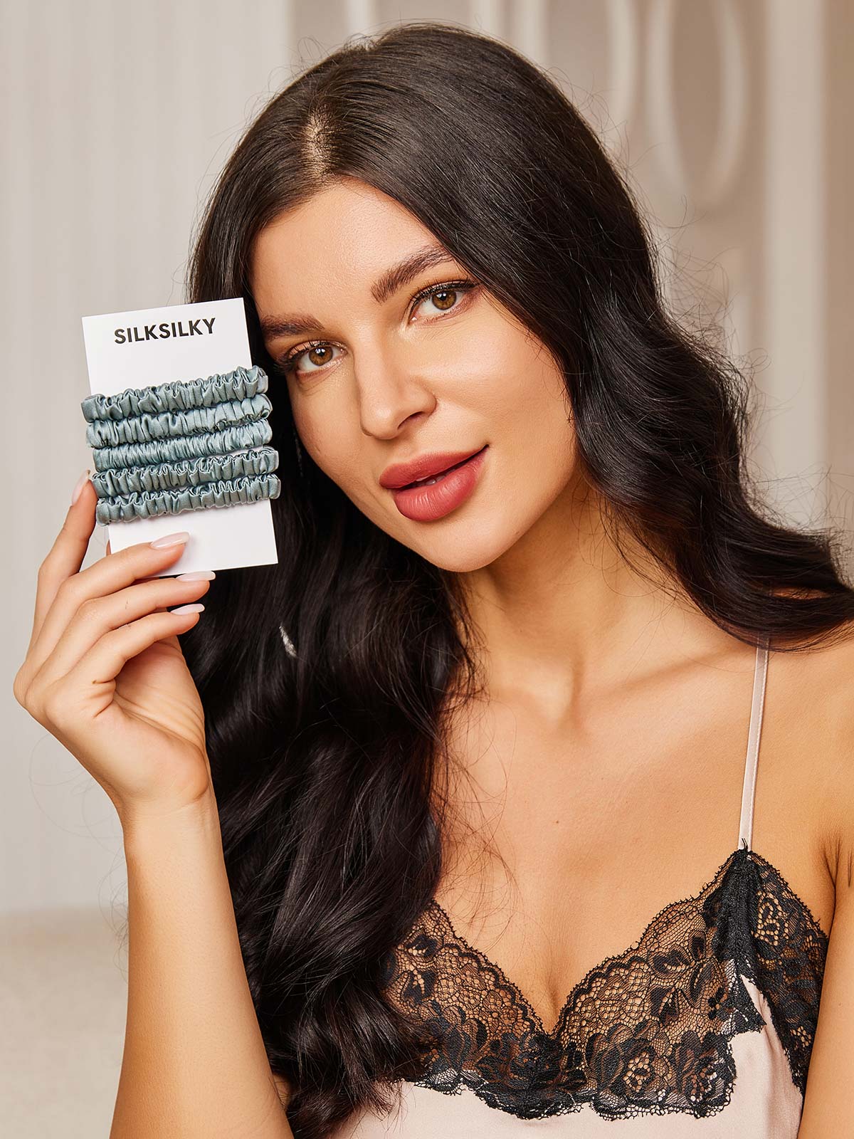 [الأزرق الصلب] SilkSilky-SA 19Momme Scrunchie 003