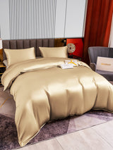 [اللون البيج] SilkSilky-SA 22Momme الحرير الخالص Bedding Set 004