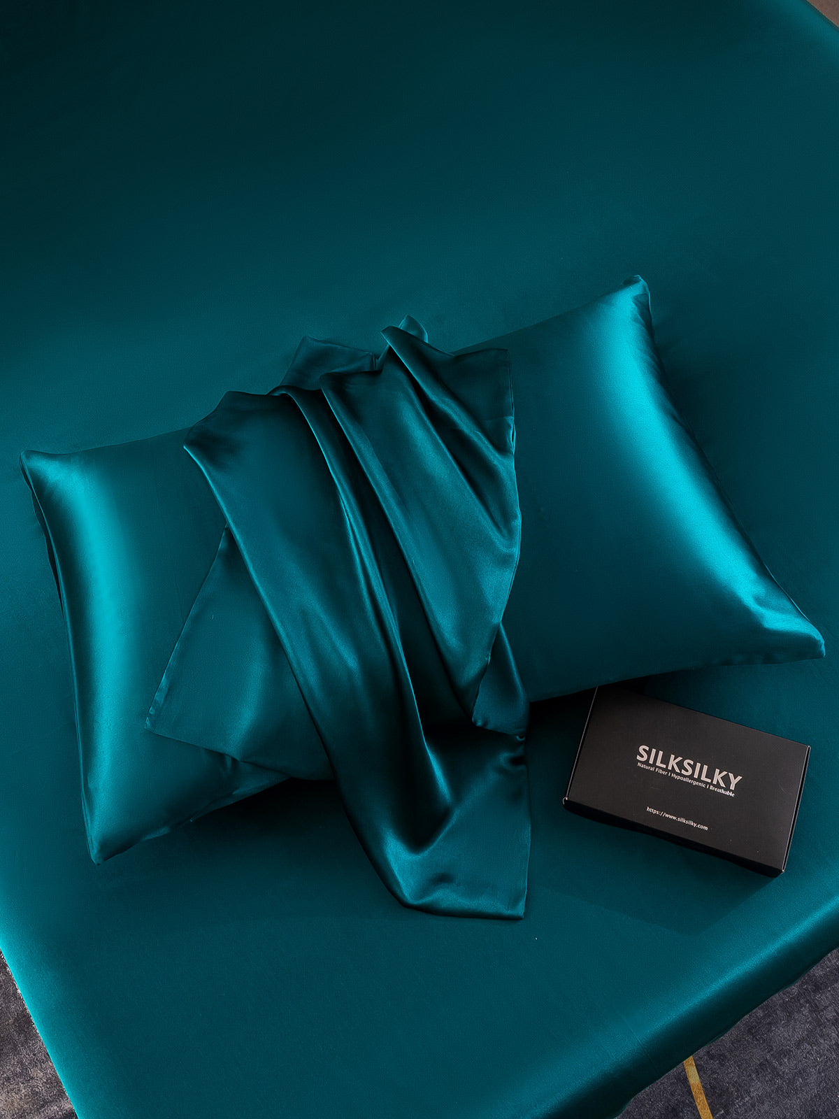 [المياهالخضراء] SilkSilky-SA 22Momme الحرير الخالص Pillowcase 002