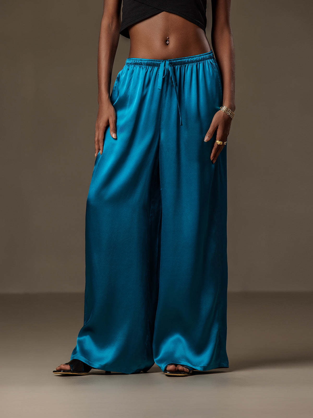 [المياه الخضراء] SilkSilky-SA الحرير الخالص Womens Pants 001