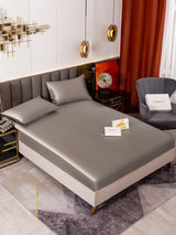 [رمادي] SilkSilky-SA 19Momme الحرير الخالص Bedding Set 001