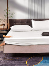[أبيض] SilkSilky-SA 22Momme الحرير الخالص Bedding Set 004