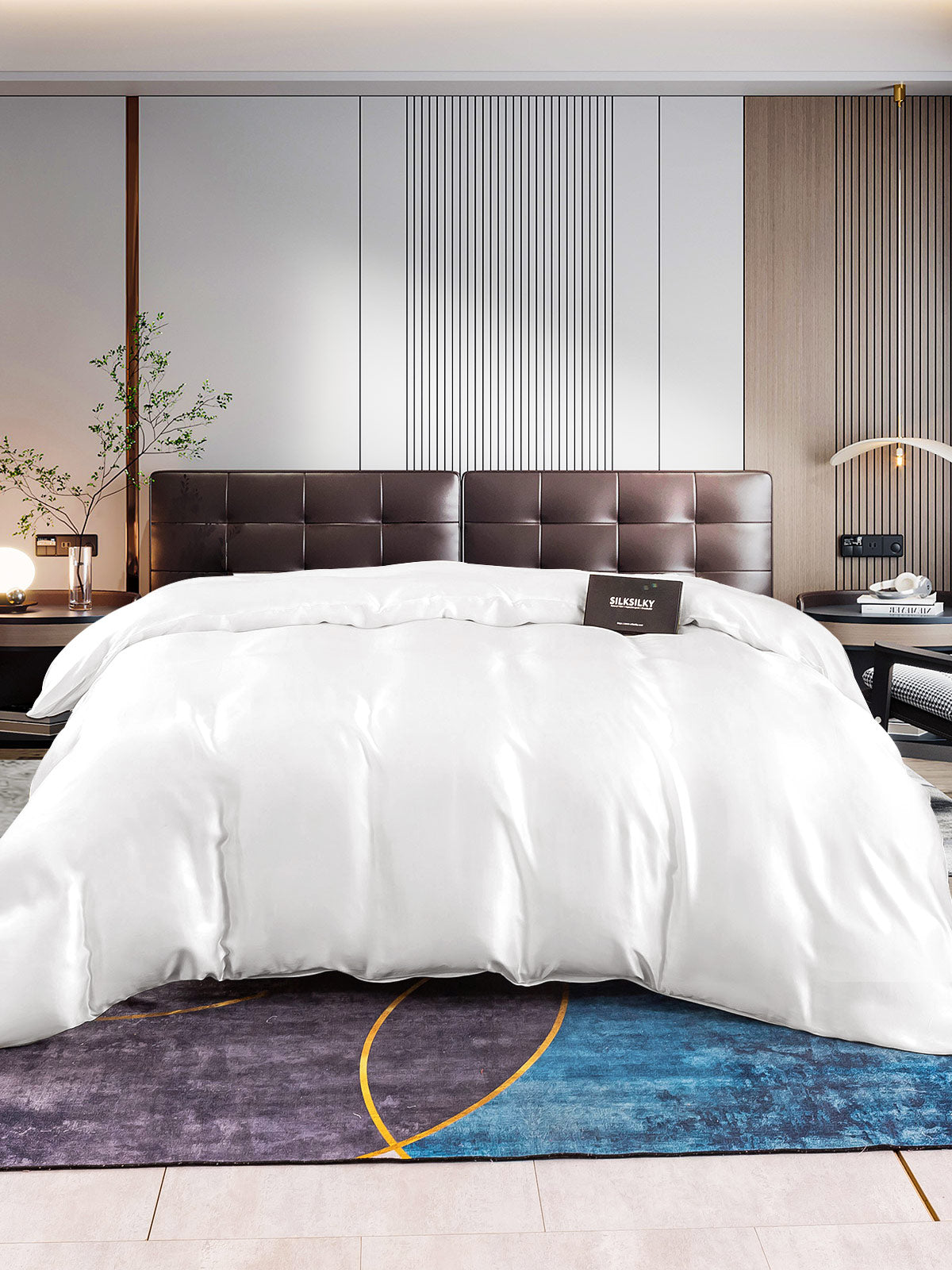 [أبيض] SilkSilky-SA 22Momme الحرير الخالص Duvet Cover 001