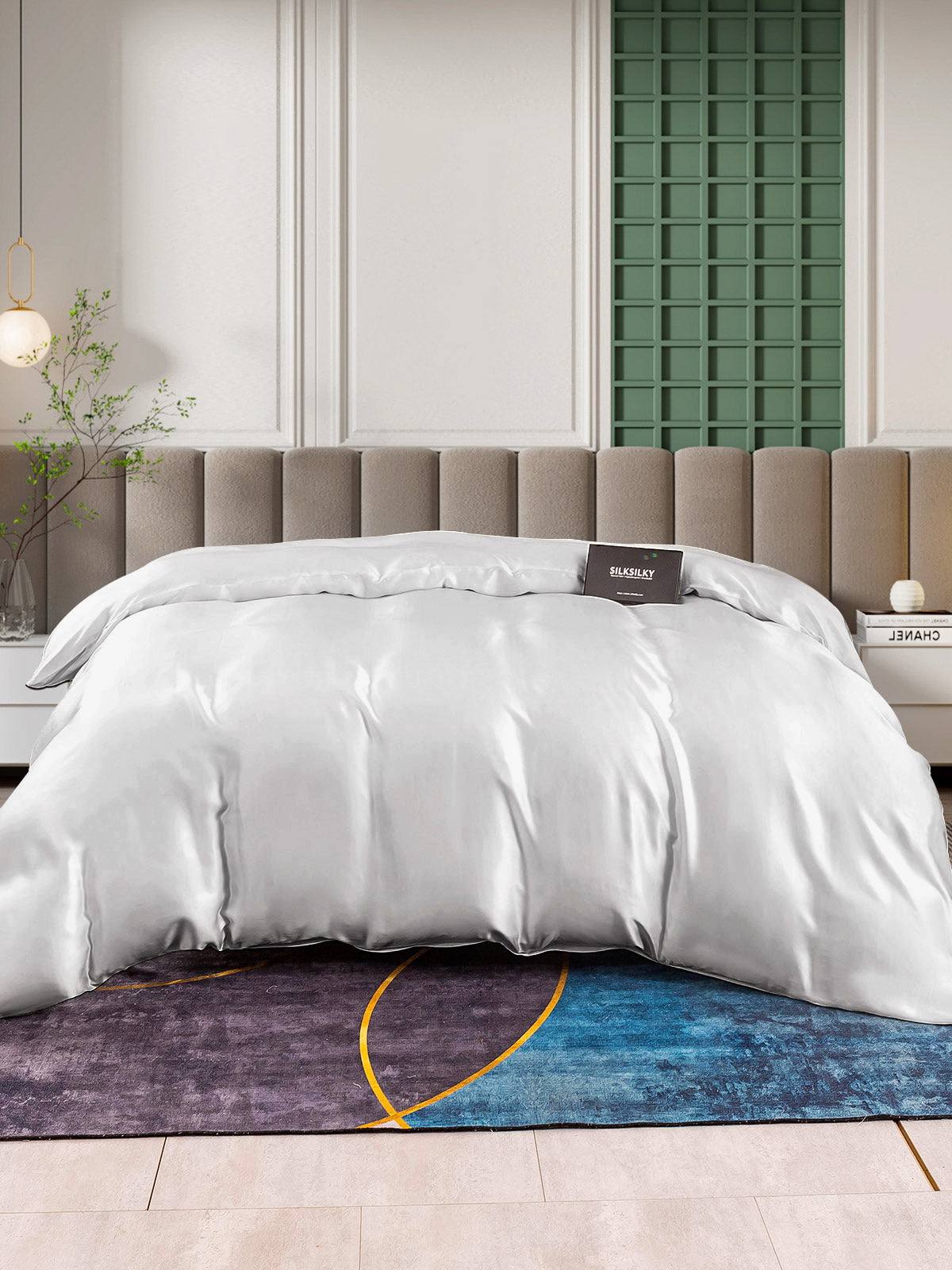 [فضة] SilkSilky-SA 25Momme الحرير الخالص Duvet Cover 003