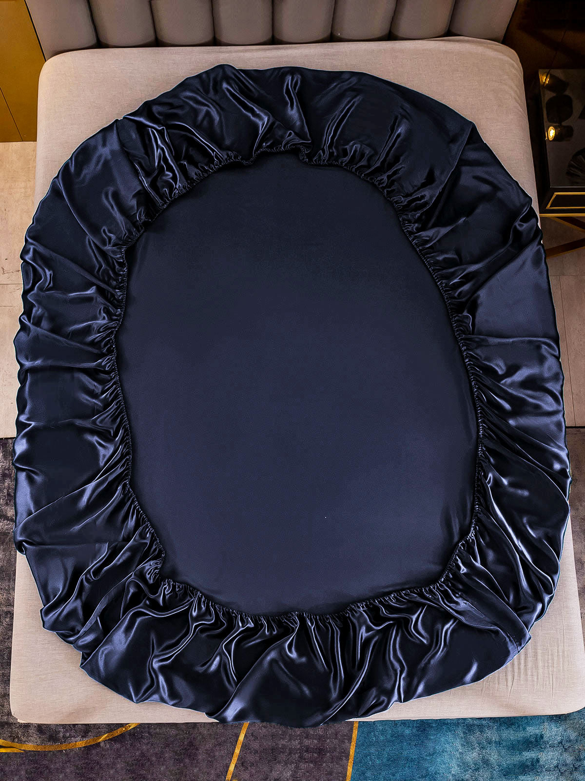 [أزرق غامق] SilkSilky-SA 25Momme الحرير الخالص Sheet 005