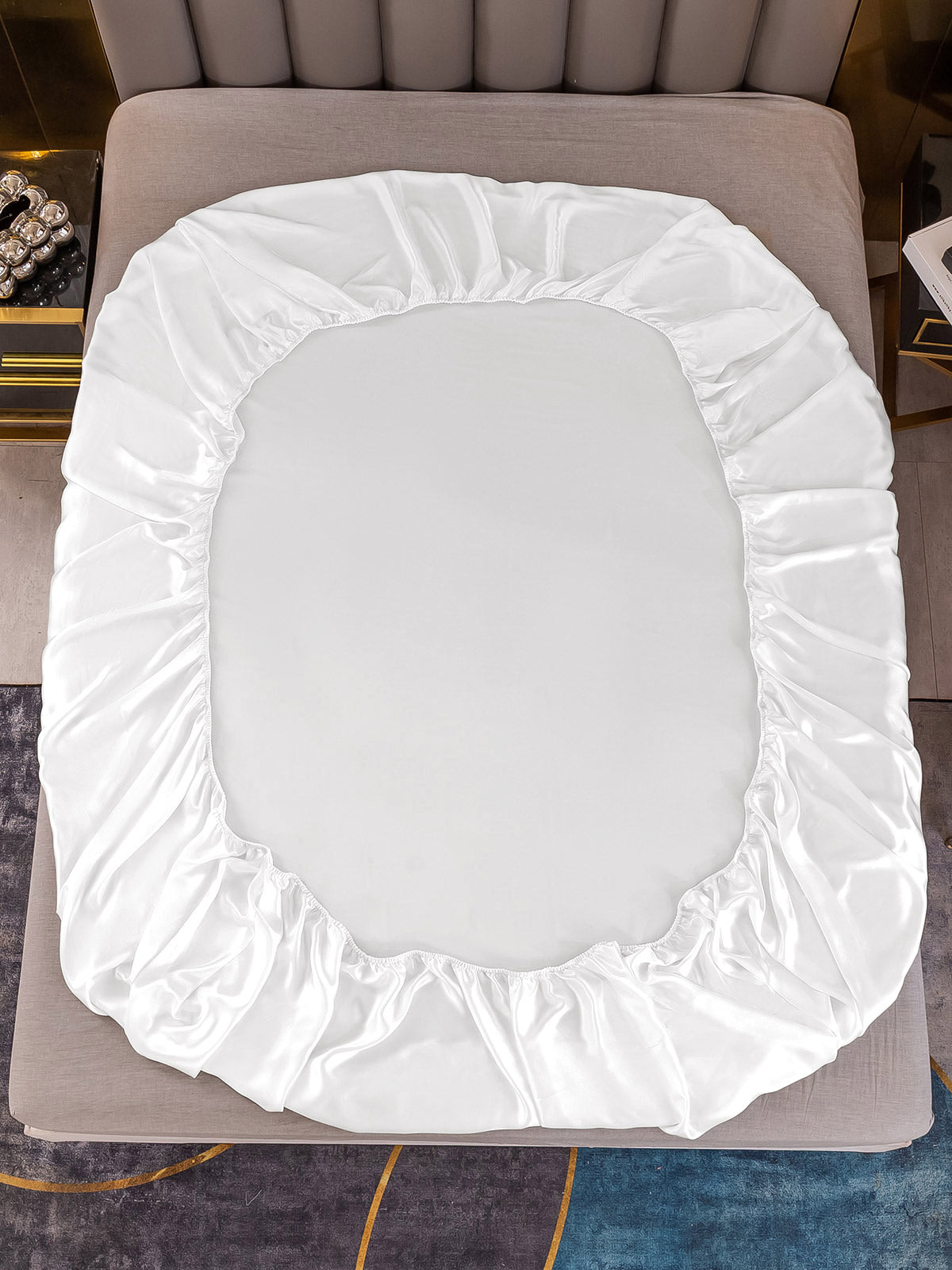 [أبيض] SilkSilky-SA 25Momme الحرير الخالص Sheet 005