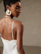 [أبيض] SilkSilky-SA Sleeveless Cowl Neck فساتين نسائية 002