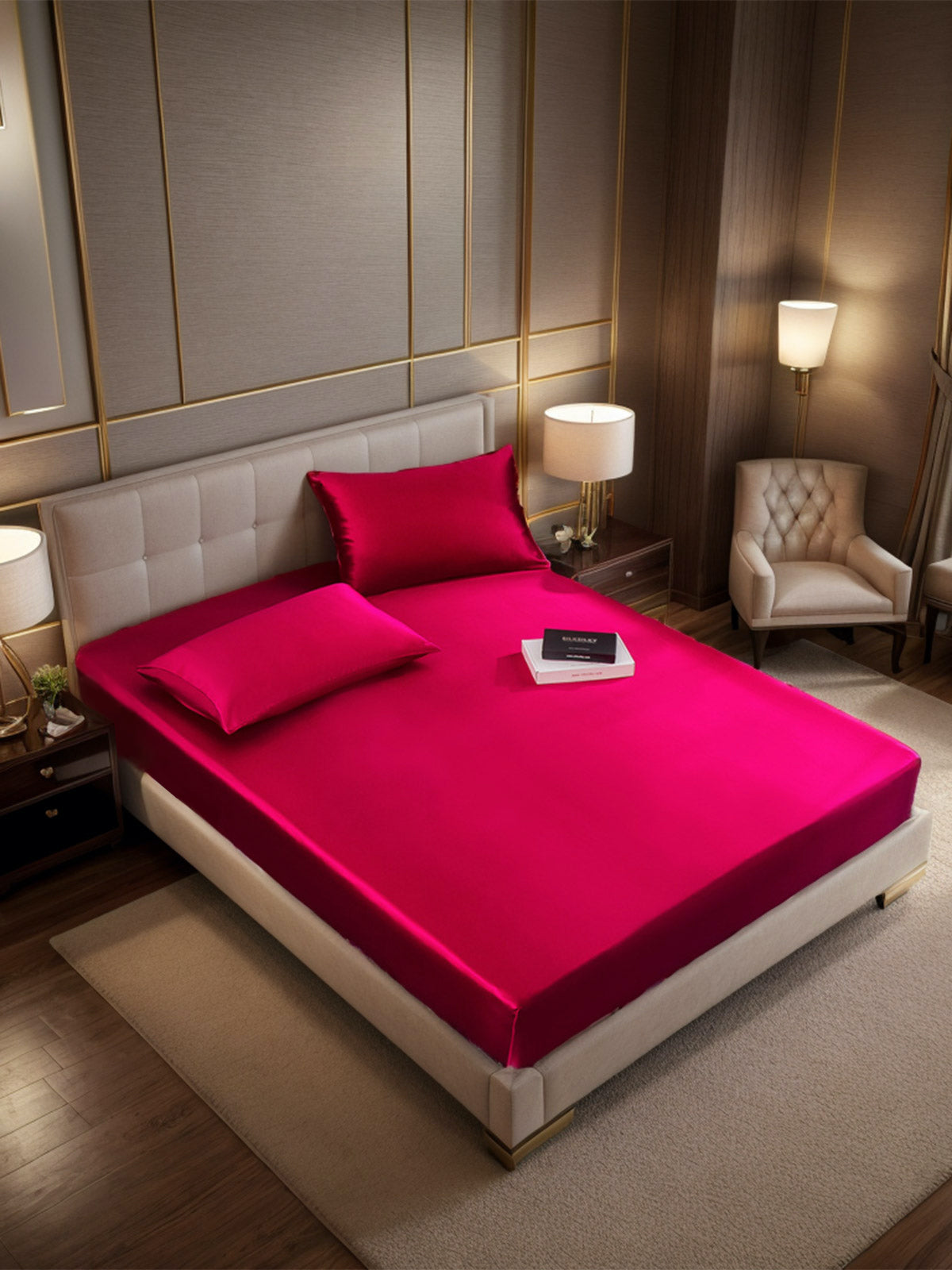 [خمر] SilkSilky-SA 19Momme الحرير الخالص Bedding Set 001
