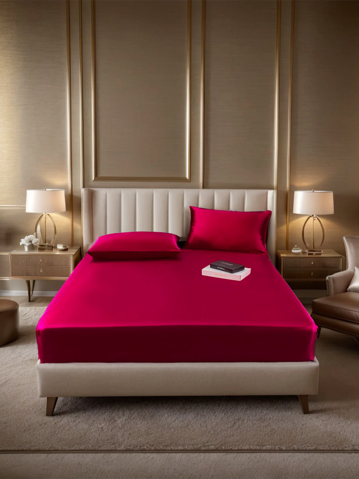 [خمر] SilkSilky-SA 19Momme الحرير الخالص Bedding Set 002