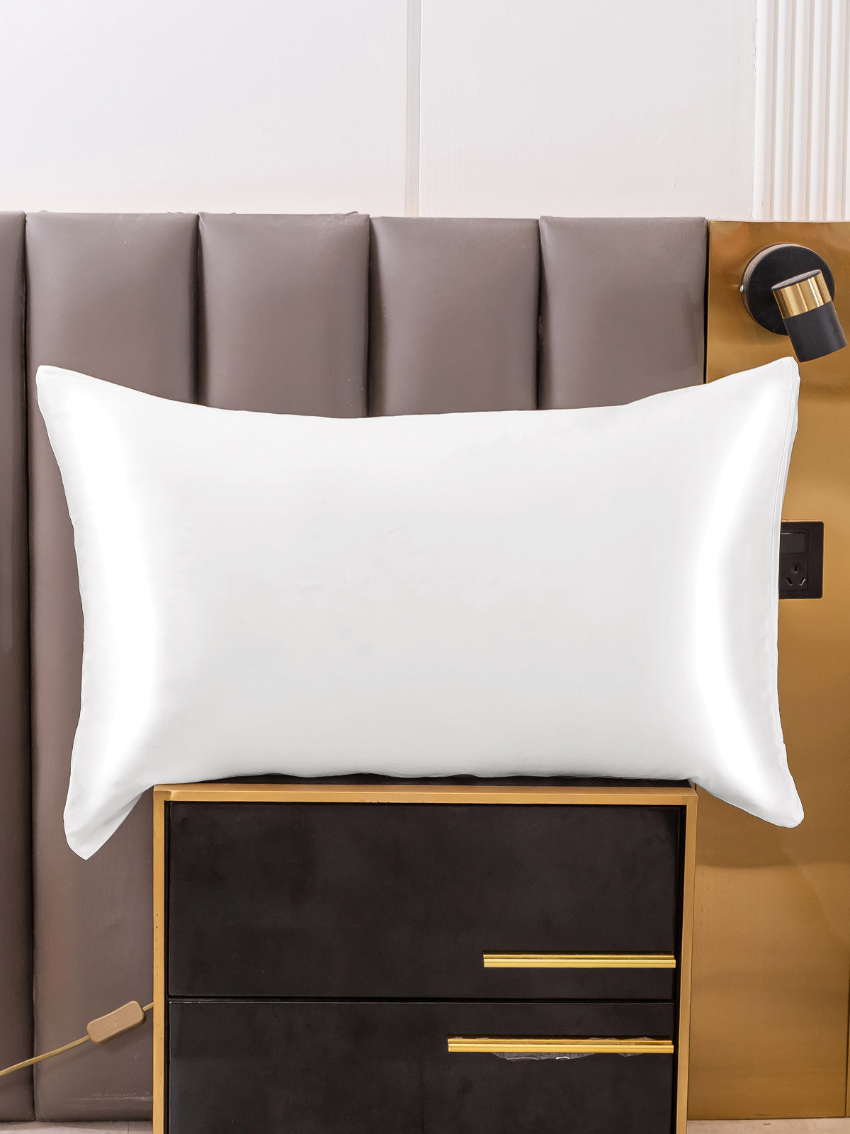 [أبيض] SilkSilky-SA 19Momme الحرير الخالص Pillowcase 004