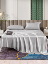 [فضة] SilkSilky-SA 25Momme الحرير الخالص Bedding Set 001