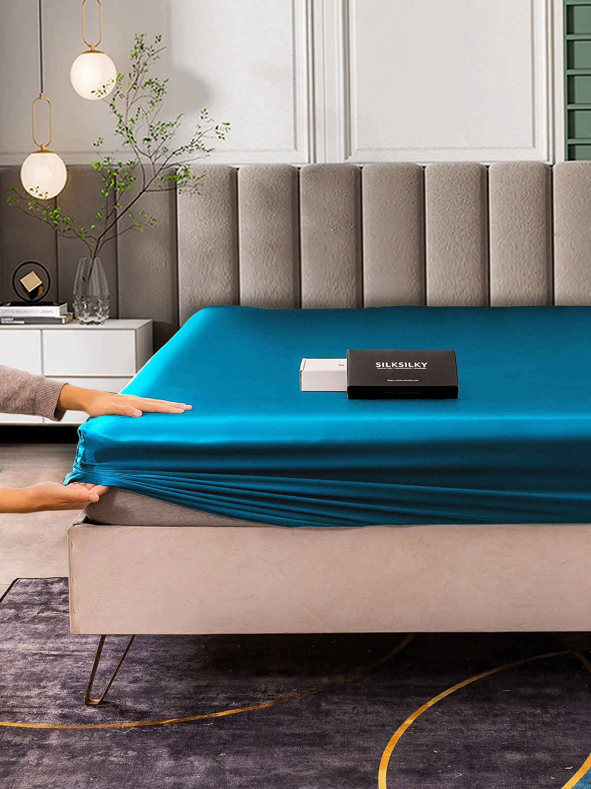 [المياه الخضراء] SilkSilky-SA 25Momme الحرير الخالص Sheet 003