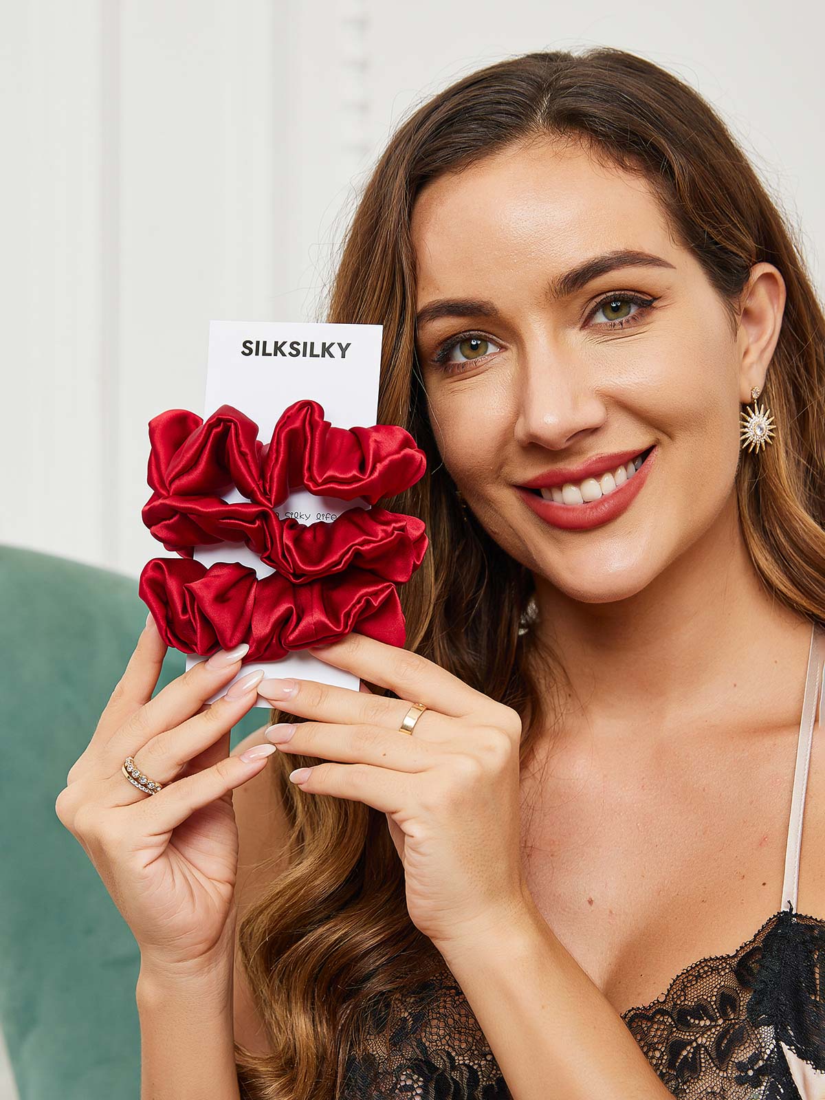 [خمر] SilkSilky-SA 19Momme Scrunchie 001