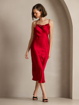 [خمر] SilkSilky-SA Sleeveless Cowl Neck فساتين نسائية 007