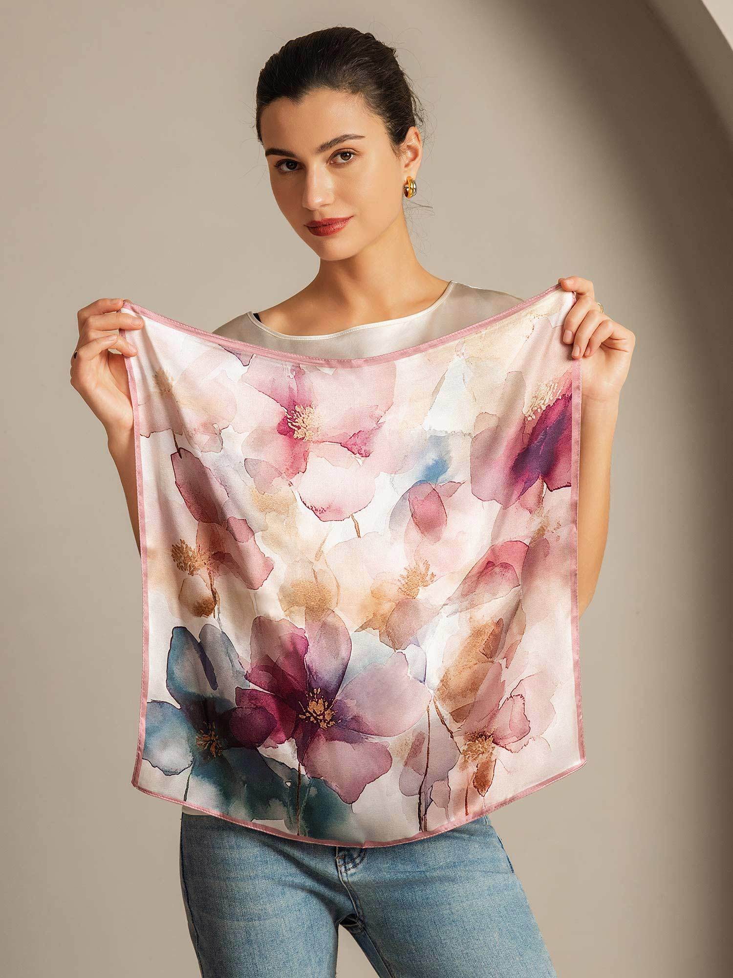 [P102] SilkSilky-SA الحرير الخالص Scarf 006,