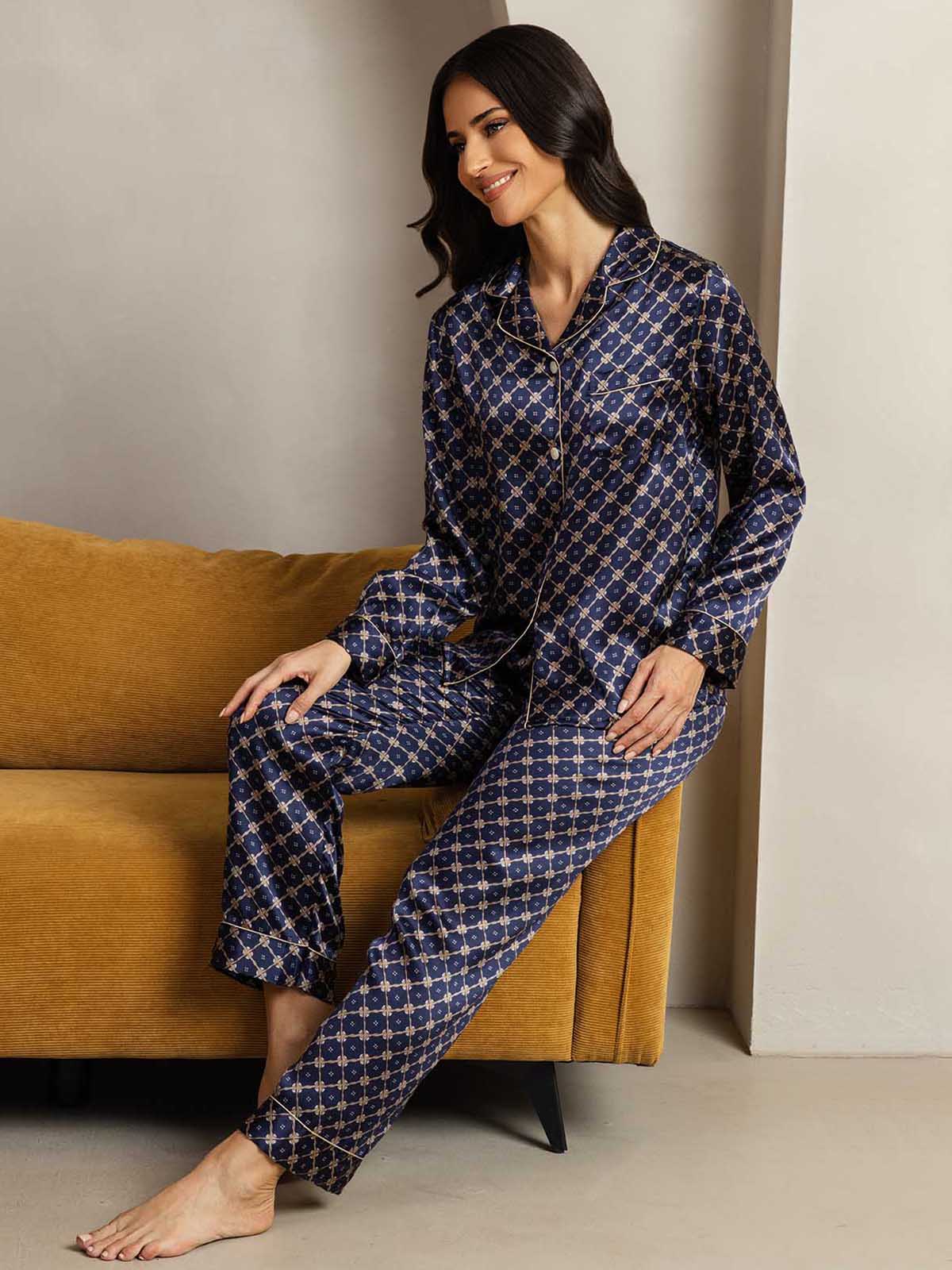 [سلسلة كحلي] SilkSilky-SA الحرير الخالص Womens Pajamas 003