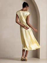 [أصفر فاتح] SilkSilky-SA Cap Sleeve فساتين نسائية 002