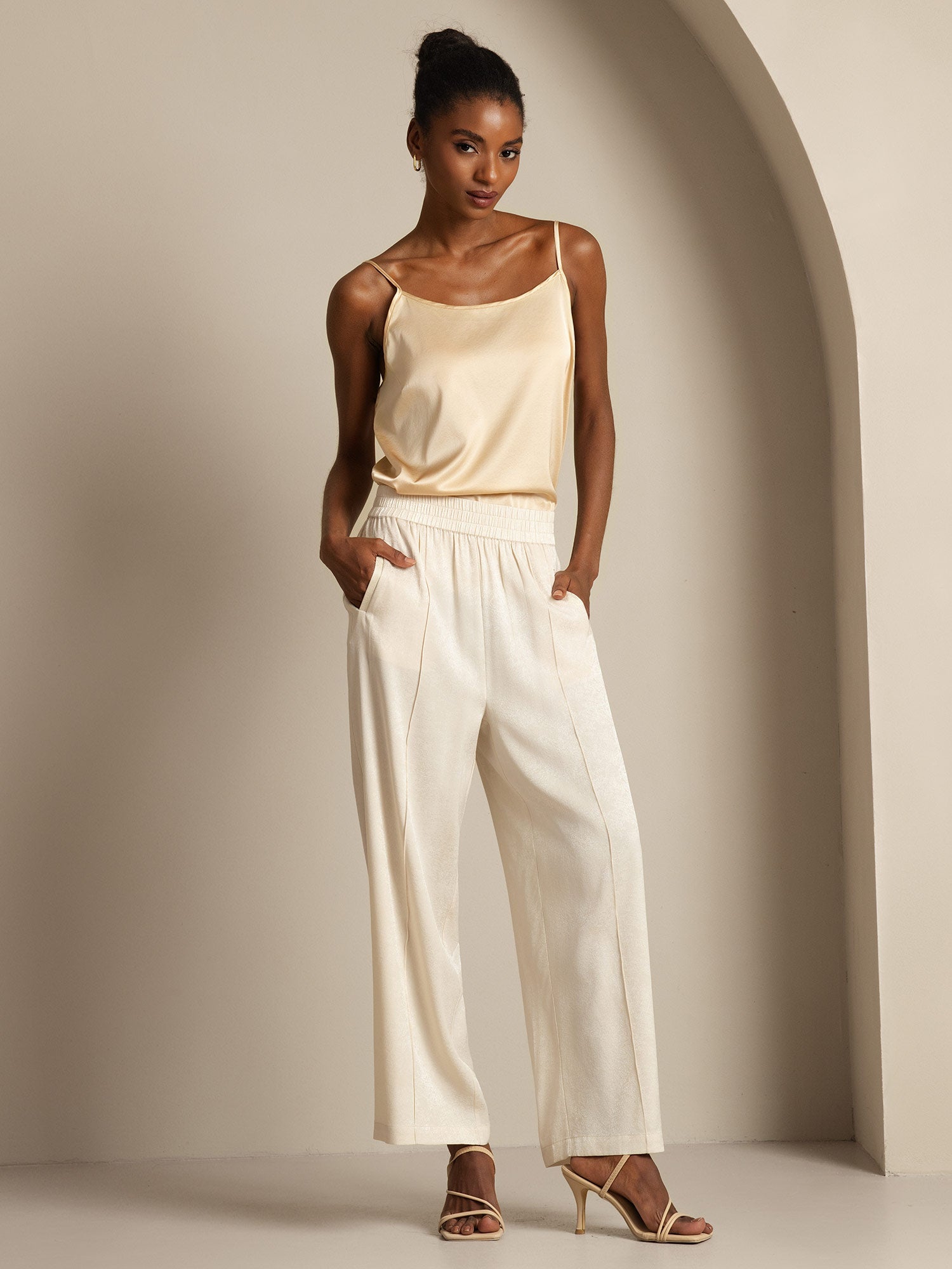 [شامبانيا] SilkSilky-SA 19Momme الحرير Camisoles 008