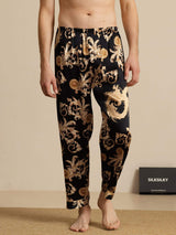 [التنين الأسود] SilkSilky-SA Mens Sleep Bottoms 002