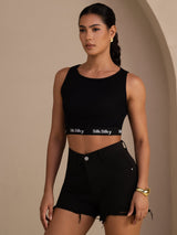 [أسود] SilkSilky-SA Sleeveless Crew Neck كامي 006