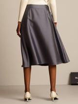 [رمادي] SilkSilky-SA 32Momme الحرير Skirt 002