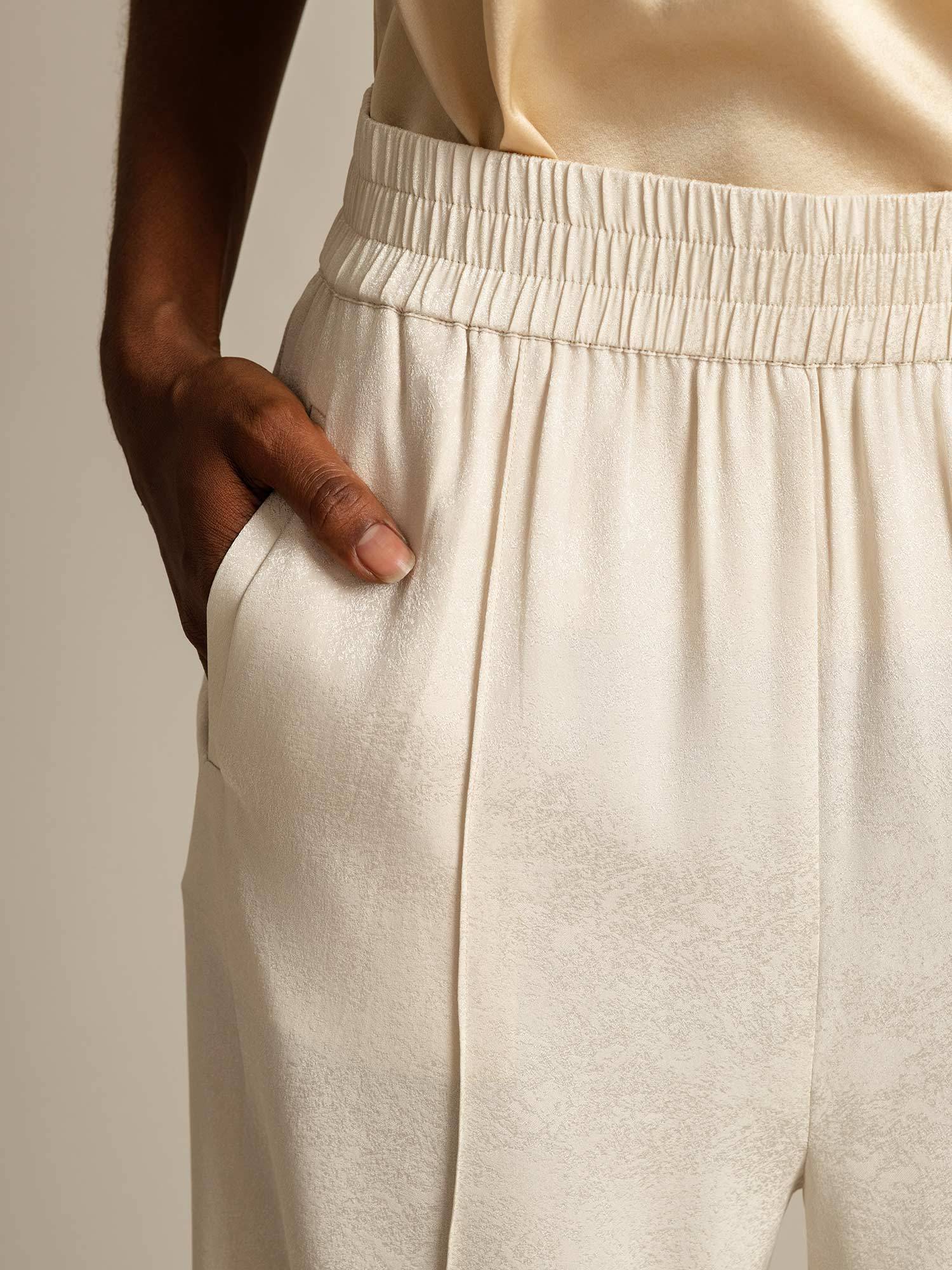[اللونالبيج] SilkSilky-SA 22Momme الحرير Womens Pants 004