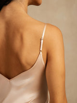 [وردي فاتح] SilkSilky-SA Sleeveless V Neck باس النوم 005