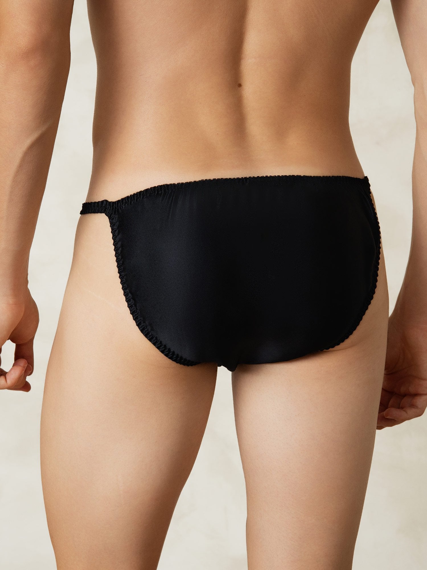 [أسود] SilkSilky-SA الحرير الخالص Mens Underwear 002