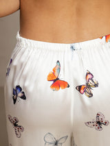 [فراشة بيضاء] SilkSilky-SA 19Momme الحرير Womens Pants 005