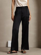 [أسود] SilkSilky-SA 19Momme الحرير Womens Pants 001,