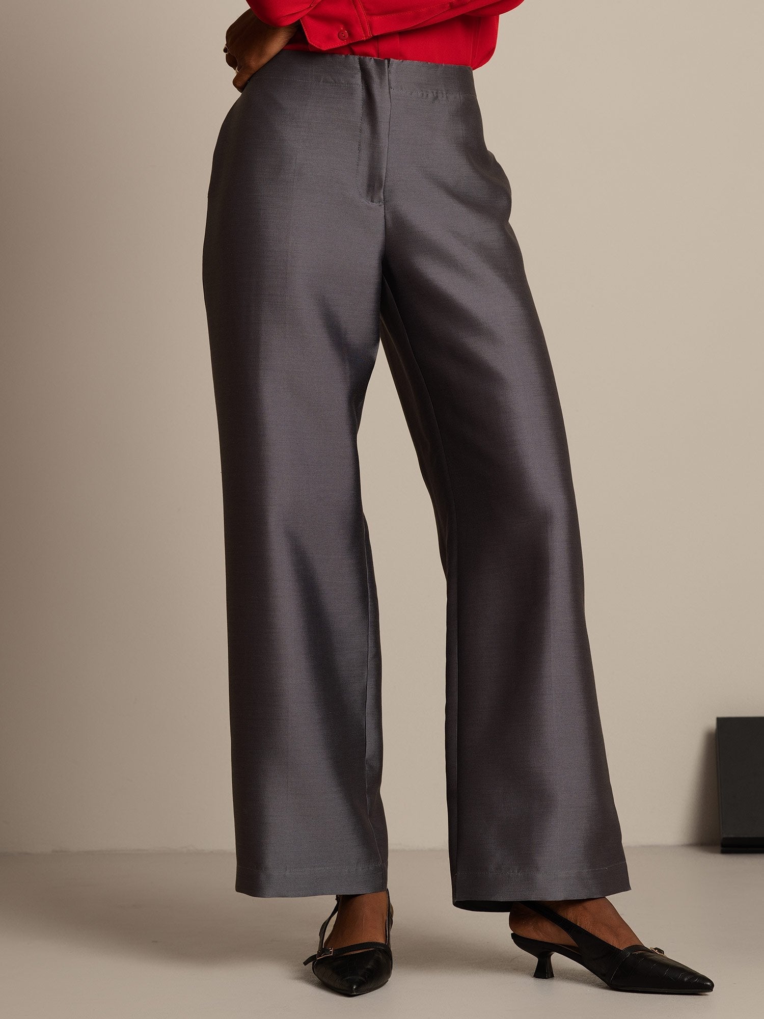[رمادي] SilkSilky-SA 32Momme الحرير Womens Pants 006,
