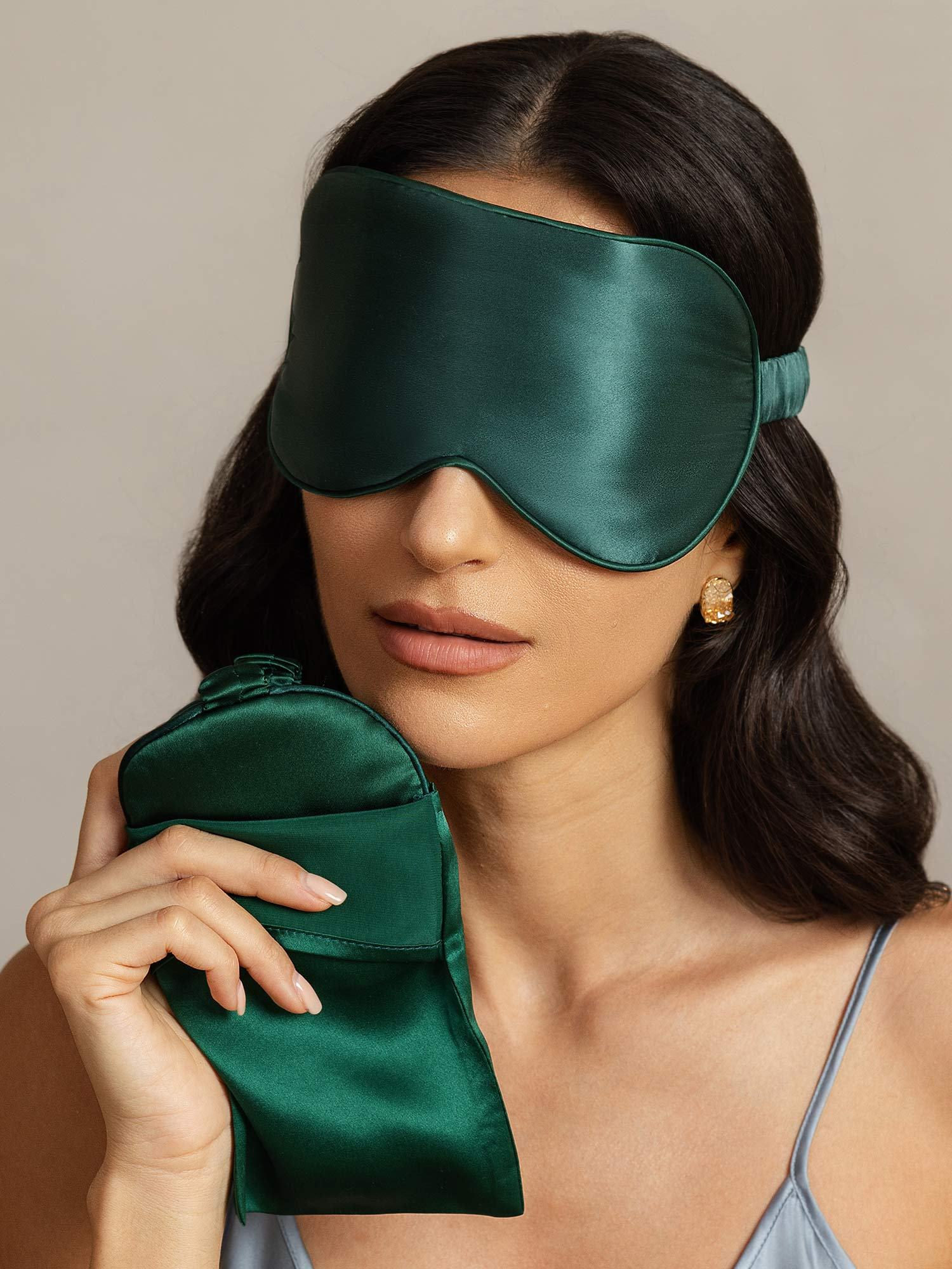 [أخضرغامق] SilkSilky-SA الحرير الخالص Eye Mask 003