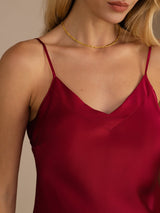 [خمر] SilkSilky-SA Sleeveless V Neck كامي 004