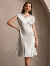 [اخضر فاتح] SilkSilky-SA Cap Sleeve V Neck باس النوم 003