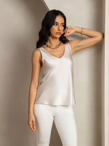 [رمادي فاتح] SilkSilky-SA Sleeveless V Neck كامي 007