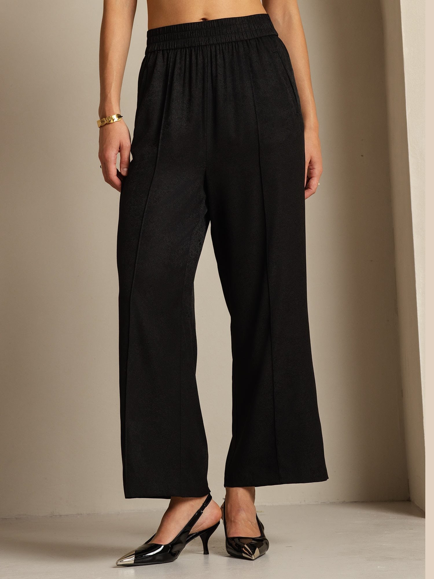 [أسود] SilkSilky-SA 22Momme الحرير Womens Pants 005