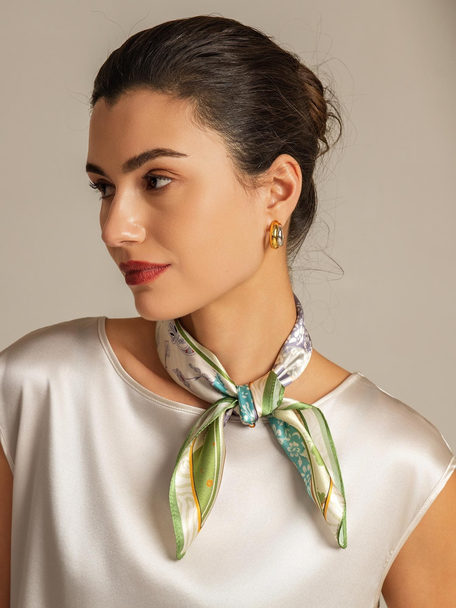 [P100] SilkSilky-SA الحرير الخالص Scarf 002,