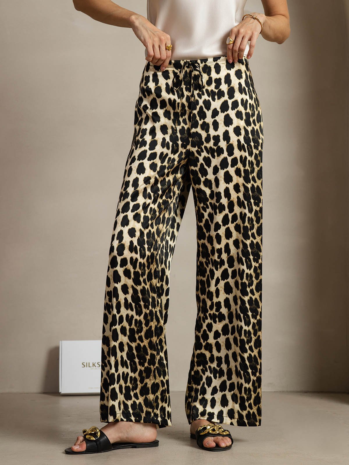 [فهد] SilkSilky-SA 19Momme الحرير Womens Pants 001