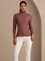 [وردي كاميو] SilkSilky-SA Long Sleeve Turtle Neck تي شيرت نسائية 004