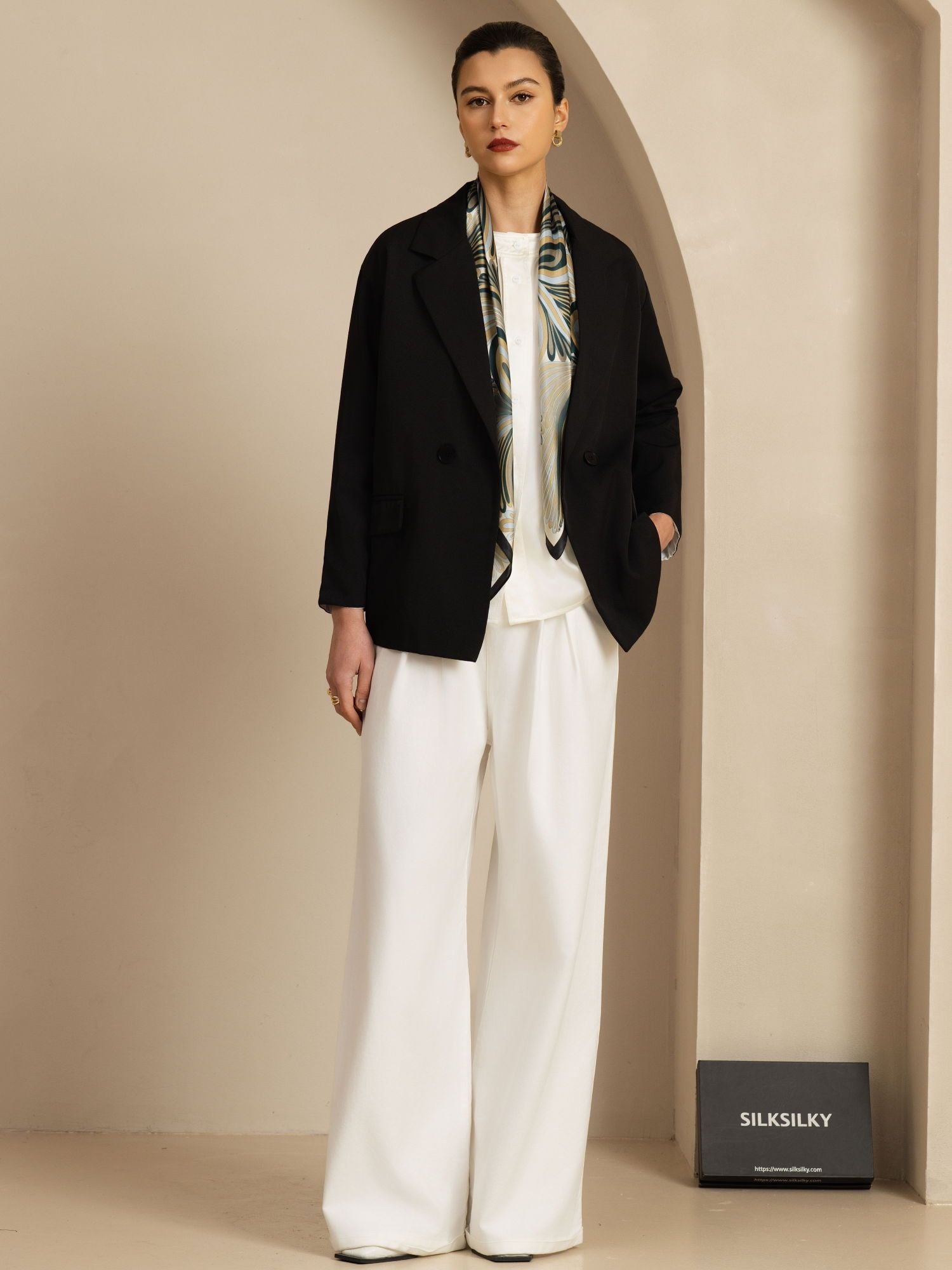 [P110] SilkSilky-SA Pure Silk Scarf 005