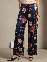 [زهري كحلي] SilkSilky-SA 19Momme الحرير Womens Pants 001
