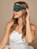 SilkSilky-SA 19Momme الحرير الخالص Eye Mask أخضرغامق 004