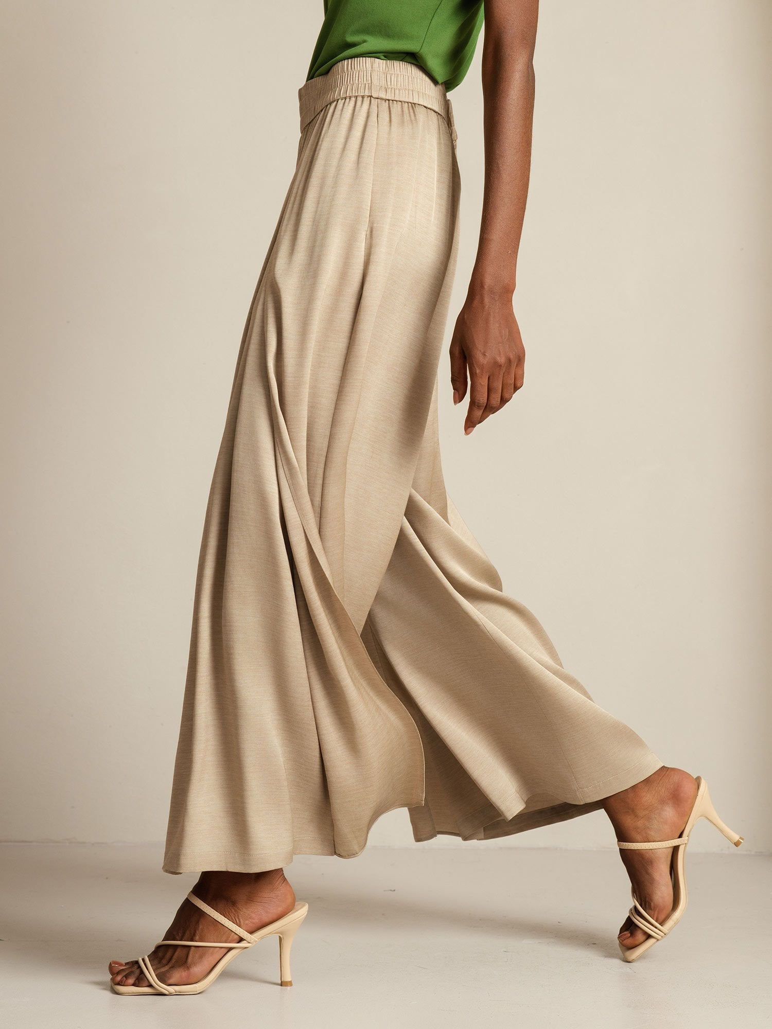 [تان(بنيفاتح)] SilkSilky-SA 19Momme الحرير Womens Pants 007