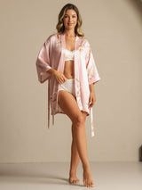 [لون القرنفل] SilkSilky-SA 3/4 Sleeve رداء حمام نسائي 006