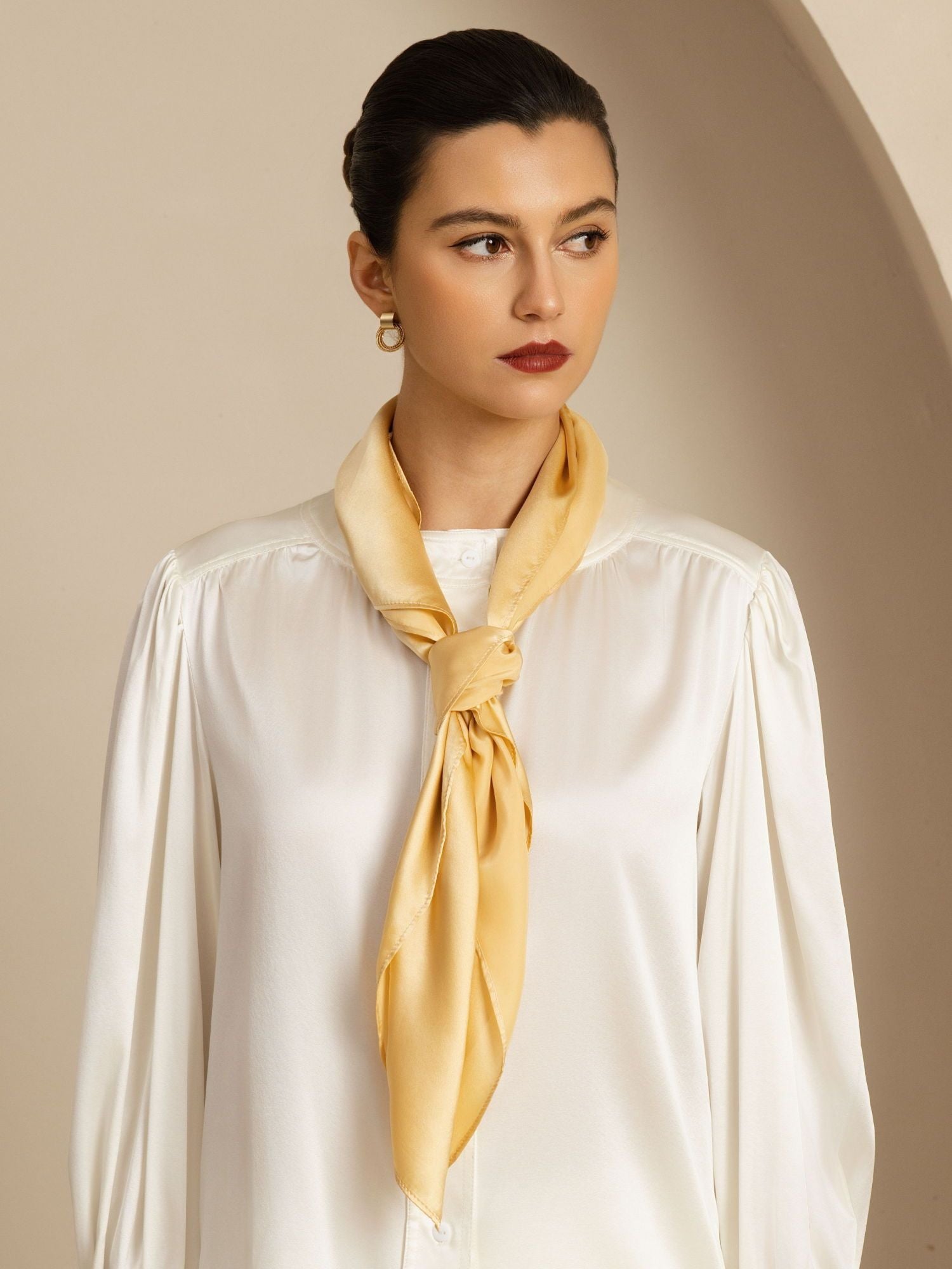 [شامبانيا] SilkSilky-SA Pure Silk Scarf 003