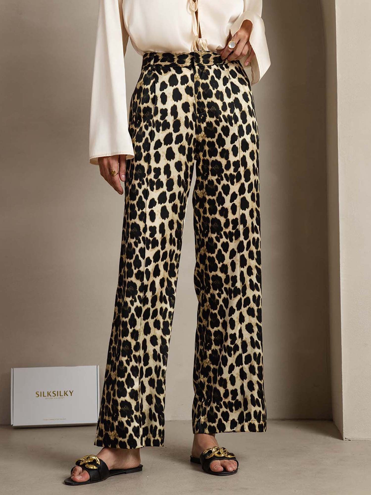 [فهد] SilkSilky-SA 19Momme الحرير Womens Pants 001