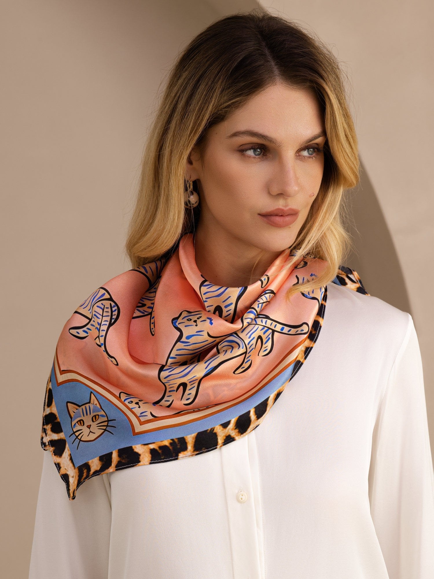 [قطة وردية] SilkSilky-SA Scarf 002