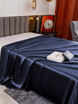[أزرق غامق] SilkSilky-SA 19Momme غطاء السرير 004